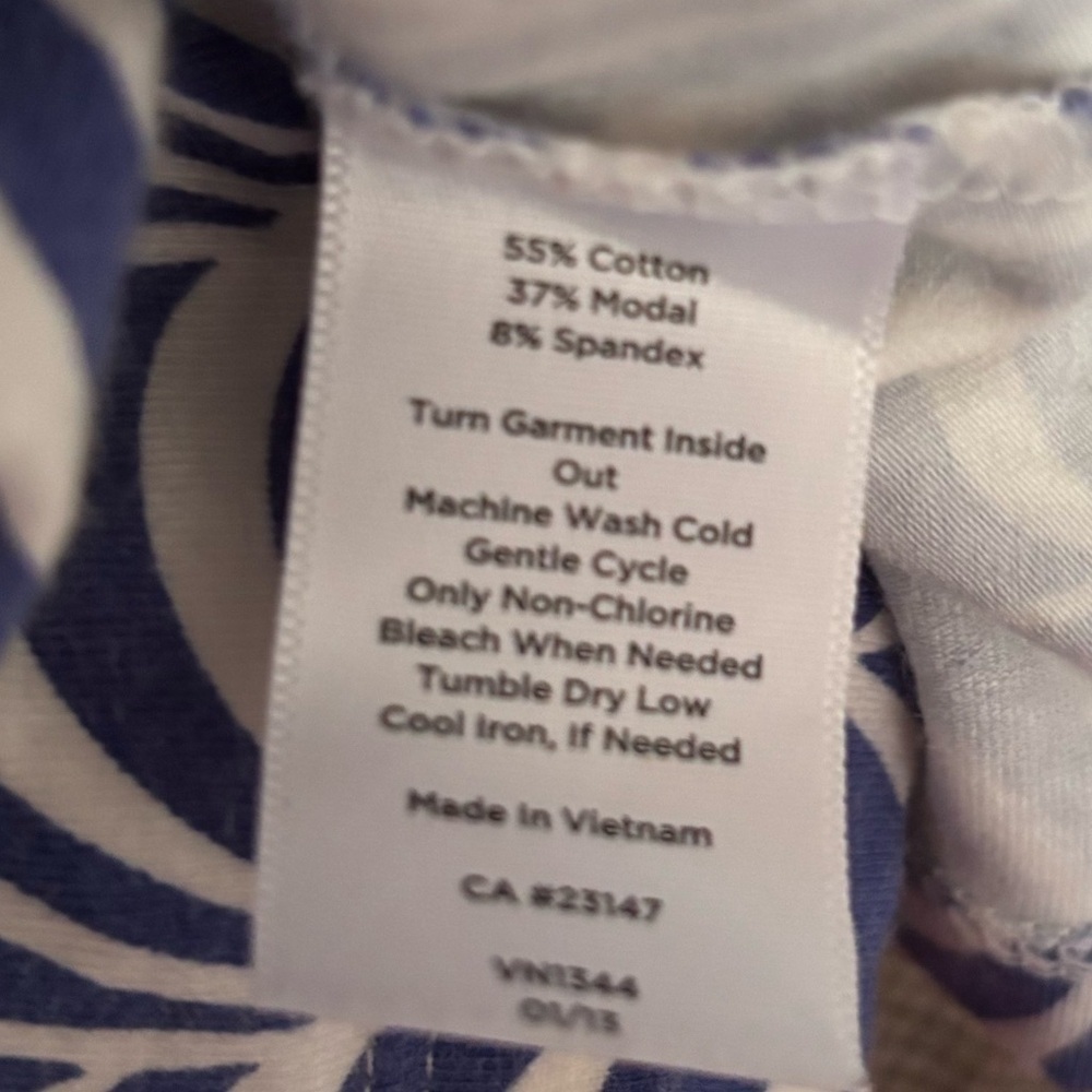 Talbots Blue and White Wavy Striped Tank Top Size Large Sleeveless Boat Neck Top - Picture 4 of 6